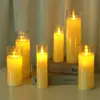 Vaso de vidrio acrílico vela electrónica fiesta de cumpleaños lámpara de vela para fiesta lámpara de atmósfera romántica vela de Navidad Halloween