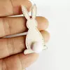 Conejo de Orejas Largas Piezas de Madera Manualidades de Madera de Pascua Conejito Florista Venta al por Mayor Adornos de Decoración para Escritorio del Hogar