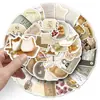 50 Adesivos Estilo Ins de Café com Aveia Retro Requintado Gourmet Decoração de Caderno de Viagem Adesivos de Cartão Goo de Copo de Chá com Leite