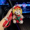 [Estilo Navideño] Nuevo Peluche Año Nuevo Oso de Dibujos Animados Llavero de Coche Muñeco Creativo Adorno para Bolsa de Navidad