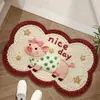 Alfombrilla de Baño Tejida de Lana Sintética, Alfombrilla de Piso Linda de Barro de Diatomeas, Felpudo Resistente a Manchas para Baño, Alfombrilla Antideslizante para Baño