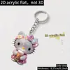 Llavero Accesorio de Gato KT Lindo de Dibujos Animados, Burbuja Acrílica AB Colorida para Mochila Coche Colgante DIY Adorno Colgante