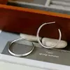 Pendientes de Plata de Ley 925 de Cuerpo Entero para Mujer Estilo Europeo Americano Simples Redondos de Moda Temperamento Aros Lisos Versátiles Aros para Orejas Adornos para Orejas Venta al por Mayor