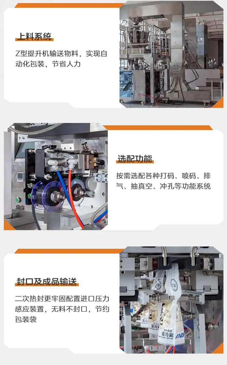 LD-160A水平给袋机+Z型提升机+10头组合称+蒜头+朱