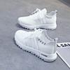 Fábrica de Origen Nuevos Zapatos Blancos Transpirables de Tejido Volador de Verano para Mujer con Cordones Frontales Zapatos Casuales Zapatillas Deportivas para Correr para Mujer