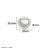 Colgante Pulido en Forma de Corazón Acero Inoxidable Electrochapado al Vacío Dorado Accesorios DIY Collar Pulsera Colgante de Corazón Accesorios de Moda
