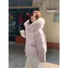 Chaqueta de algodón súper elegante rellena de plumón para mujer, nueva colección invierno 2026, talla grande, corte holgado, con capucha, engrosada, estilo corto, moderno