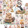 Sourcing Direto Transfronteiriço 50 Folhas Adesivos Decorativos de Animais Fofos e Flores Desenho Animado Caderno Diário Adesivos para Mala