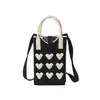 Bolso de Mano Texturizado Verano 2025 Nuevo para Niña Bolso para Teléfono Bolso Cuadrado Pequeño Tejido de Lana Bolso Cruzado