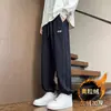 Calça jeans de malha masculina para primavera e outono, corte solto, com entrepernas relaxado, calça plus size da moda para homens, forrada com fleece, tamanho extra grande, preço 89
