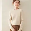Suéter Básico de Cachemir Grueso de Doble Hilo con Cuello Redondo para Mujer Otoño e Invierno Versátil Holgado de Cachemir Suéter de Manga Larga Suéter Base