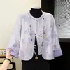 El Nuevo Atuendo de Primavera de Mamá: Abrigo Delgado Estilo Chino Moderno, Nuevo Estilo de Moda, Popular Este Año, Tops de Tallas Grandes para Mujeres de Mediana Edad y Mayores