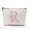 Bolsa de Cosméticos para Mujer Serie Alfabeto Inglés Impreso Densamente, Bolsa de Almacenamiento de Mano para Cosméticos y Joyería, Impermeable