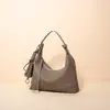 Bolso de Hombro de Cuero de Vaca de Primera Capa Personalizado de Fábrica Togo para Mujer, Bolso Cruzado de Gran Capacidad, Bolso de Mano Simple y Elegante con Forma de Empanadilla para Mujer