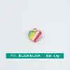 Al por mayor Versión Coreana Creativo Colgante Individual Patrón de Corazón Colorido Gota de Aceite Aleación Collar Pulsera Colgante Joyería Accesorios DIY