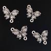 Pulseira DIY de prata tibetana conta borboleta pingente prata antiga borboleta estéreo furo passante material para miçangas liga acessórios para miçangas