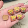 Nuevo Madera de Ébano y Melocotón Pintada Marca Hazte Rico Hamburguesa DIY Dibujos Animados Juguete Accesorios Pulsera Collar Joyería Accesorios
