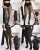 2026TK nuevo modelo de leggings color cacao con forro de lana, pantalones ajustados semitransparentes con costura de una sola línea al frente y atrás, adecuados para uso invernal transfronterizo