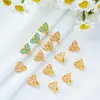 Broche de mariposa de alta calidad con baño de oro de cobre que conserva el color, con goteo de aceite, para accesorios decorativos DIY de Hanfu y cheongsam