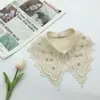 Gola Falsa de Renda com Contas Popular Transfronteiriça Gola Decorativa Versátil para Camisa Suéter Gola Falsa Multicolorida Atacado em Estoque