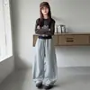 Calça Jogger Casual Nova Outono 2026 para Meninas Estudantes Emagrecedora Wide Leg Calças Longas Emagrecedoras para Crianças Grandes Roupa de Passeio Atacado
