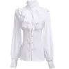 Ropa Nueva Estilo Primavera y Otoño 2026 Camisa Gótica Medieval para Hombre Capa Interior para Mujer Top de Color Sólido Manga Larga Ropa de Comercio Exterior