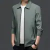 Chaqueta Nueva de Hombre para Primavera y Otoño con Cuello Solapa, Chaqueta Cortavientos Versátil Casual de Moda Color Sólido
