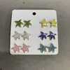 Brincos Quadrados de Prata com Gotejamento de Óleo Estilo Coreano para Mulheres, Brincos de Moda Primavera e Verão, Design de Nicho, Brincos Elegantes e Versáteis Atacado