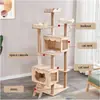Marco de escalada para gatos, Casa para gatos, Árbol para gatos, Rascador integrado para gatos, Estante para gatos, Ahorro de espacio, Plataforma de salto para gatos no de madera maciza para uso en el hogar