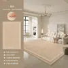 Tapete para Sala de Estar, Estilo Retrô Creme, Lavável, Limpável, Tapete Impermeável para Sofá, Tapete de Chão para Quarto, Tapete de Alta Qualidade Resistente a Manchas para Cabeceira