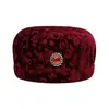 Boina cálida de otoño e invierno para mujeres mayores, sombrero de abuela moderno y grueso, sombrero tipo cubo de terciopelo dorado