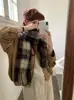 Boniu~ Bufanda de mujer estilo coreano, nueva colección otoño/invierno, estética coreana, chic y sofisticada, con un diseño único, perfecta para combinar con un abrigo tipo gabardina