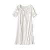 Novo vestido de noite de seda estendido para Primavera e Verão estilo princesa coreana pijama doce com babados fora do ombro roupa de casa