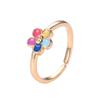 Anillo Sonriente Flor Cruzada Lindo para Mujer Moda Simple Latón Chapado en Oro Anillo Gota de Aceite Venta al por Mayor de Fábrica