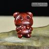 Llavero Colgante Oso Esforzado de Palo de Rosa Sándalo Verde Colgante de Bolsa para Pareja Adorno Tallado en Madera de Oso Decoración Pequeña