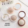 Espejo de Oso Lindo Espejo Mini Portátil Peine de Cojín de Aire Plegable para Niñas Peine con Bolsa de Aire Peine Masajeador