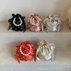 Bolsa de Mão Pérola Comércio Exterior Design de Nicho Feminino Bolsa Saco Cordão Bolsa de Noiva Celebridade da Internet Bolsa de Ombro Único Transversal de Alta Qualidade