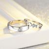 Anillos de Pareja para Hombres y Mujeres, Juego de Anillos de Ala de Ángel con Diamantes, Diseño Abierto Ajustable, Para Regalo, Venta al por Mayor, Estilo de Pareja, Tamaño Ajustable
