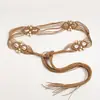 Cinturón de Accesorios de Estilo Étnico Bohemio para el Día Nacional para Mujeres, Cuerda de Cintura Delgada Marrón Retro para Decoración de Vacaciones, Combinado con Faldas