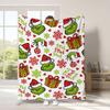 Manta Popular de Cuatro Estaciones Transfronteriza de Comercio Exterior Verde Navideño Peluda Grinch Manta de Franela Manta para Siesta con Aire Acondicionado