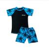 Maiô Infantil Masculino Dividido para Crianças Maiores Proteção Solar Roupa de Banho Calção de Natação Infantil Óculos Touca de Natação Conjunto de Secagem Rápida