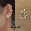 0.8 varilla acero inoxidable doble cabeza bola completa diamante forma de C aretes aro labio 20G diamante versión coreana de aretes finos suministro e-commerce
