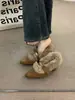 Primer Encuentro Temporada Aumento Plus Terciopelo Birkenstock Zapatos de Algodón Mujer Temporada Otoño Invierno Ropa Exterior Tacón Alto Zapatos de Piel Caliente Mocasín Felpa Individual