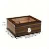 Caja de Madera para Almacenamiento de Puros Transfronteriza Madera de Nogal Gran Capacidad Caja de Puros Humidificadora de Madera Temperatura Constante