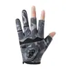 Guantes de Pesca para Exteriores con Tres Dedos Expuestos para Ciclismo Hombres y Mujeres Primavera y Verano Antideslizantes Transpirables Protección Solar Ciclismo y Conducción Guantes Delgados