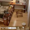 Combinación de Escritorio y Librero de Madera Maciza para Uso Doméstico, Escritorio de Estudio para Dormitorio, Gabinete Lateral Semi-Cerrado, Escritorio de Computadora de Esquina en Forma de L