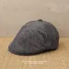 Gorra Adelantada Engrosada Otoño e Invierno Gorra de Boina de Pana Retro Japonesa Unisex Artística Versátil Adelgazante Gorra de Artista
