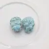 Minério associado magnesita injeção sintética turquesa de segunda geração contas espaçadoras azul-esverdeado contas esculpidas em meandro acessórios de chaveiro de casca de tartaruga
