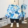 Roupas infantis Corta-vento infantil Roupas de primavera 2025 Primavera e outono Meninos Casaco de dinossauro Grande Crianças Meninos e Meninas Roupas de carga ao ar livre