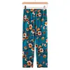 Pantalones de Casa de Fibra Hilada en Anillo Tejida de Primavera 2026 Estilo Nuevo, Versión Delgada de Verano, Pantalones de Dormir para Mujeres de Mediana Edad y Mayores, Pantalones Rectos para Mamá, Se Pueden Usar Afuera